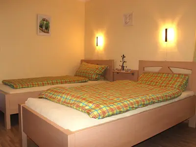 Schlafzimmer in der Fewo Gänseblümchen