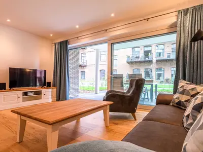 Ferienwohnung Inselpirat Malchow Blick in den Wohnbereich