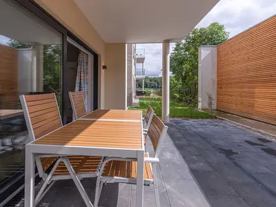 Ferienwohnung Inselzauber in Malchow überdachte Terrasse