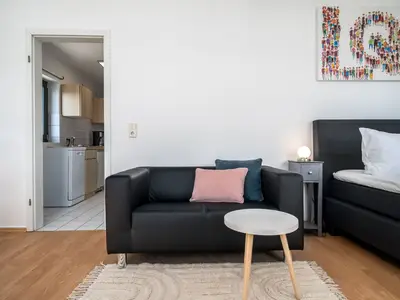 Ferienwohnung SeaLove in Malchow Blick auf die Couch