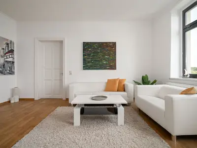 Ferienwohnung SeaView Malchow geräumiges Wohnzimmer