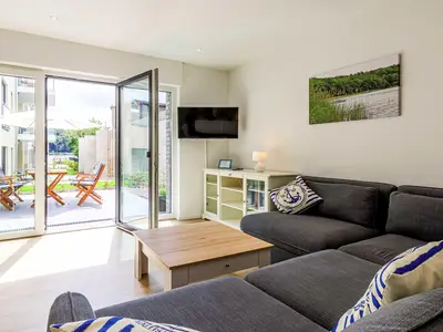 Ferienwohnung Nordlicht in Malchow offener Wohnbereich mit Zugang zur Terrasse