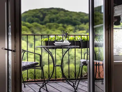 Apartment Blick auf den Balkon