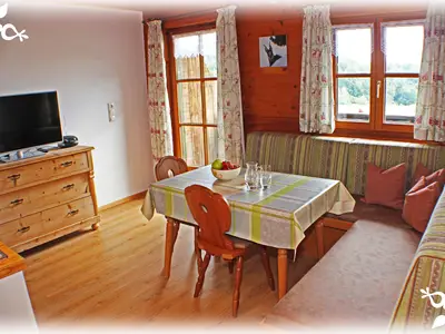 Das Wohnzimmer in der Ferienwohnung Watzmann