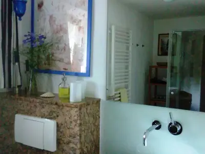 Das Badezimmer in der Ferienwohnung Bitterling