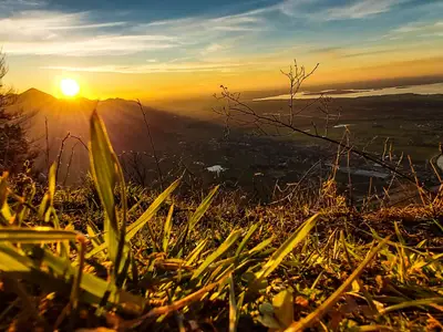 Sonnenuntergang auf dem Berg