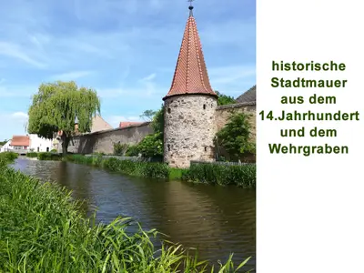 historische Stadtmauer mit Stadtgraben