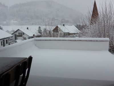 Unsere Terrasse im Winter