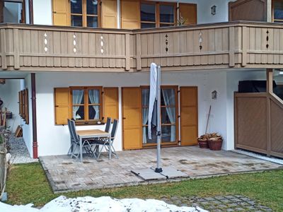 Terrasse der Ferienwohnung Burgberg