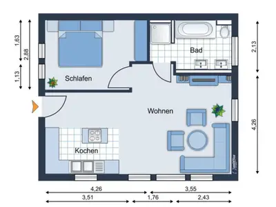 Grundriss Ferienwohnung "Am Seeufer I"
