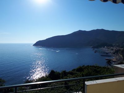 Balkon. Balkon mit Meerblick