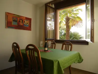 mit Sicht auf Palmen ...