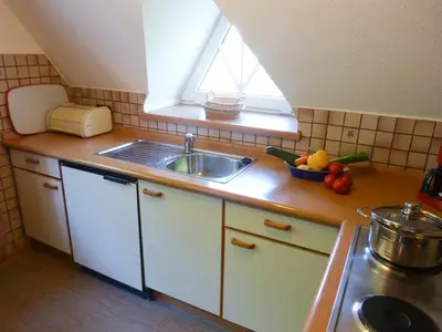 Küchenarbeitsfläche in der Ferienwohnung Anne in Nebel auf Amrum