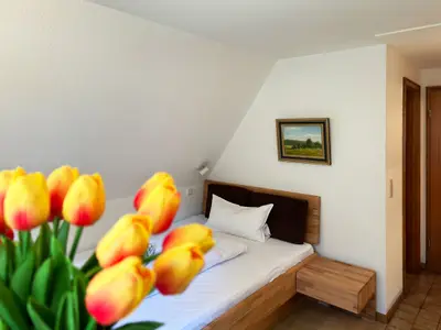 Schlafbereich in der 1-Raum-Ferienwohnung Üüs Aran 3 in Süddorf auf Amrum