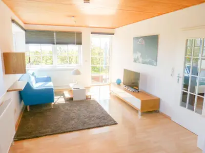 Sofa und TV Bank in der Ferienwohnung At Nuurdlacht in Nebel auf Amrum
