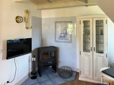 Wohnzimmer in der Ferienwohnung Hafis 9 in Nebel auf Amrum