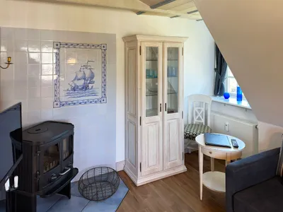 Wohnzimmer in der Ferienwohnung Hafis 9 in Nebel auf Amrum