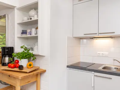 Küche in der Ferienwohnung Hortensie auf Amrum