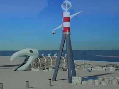 Wasserspielplatz am Strand Neßmersiel