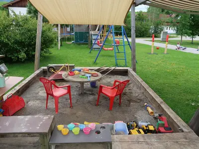 Sandkasten mit Sonnendach