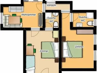 Grundriss 65m²