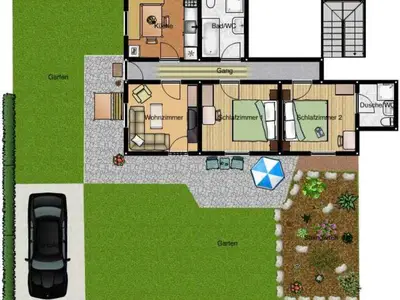 Grundriss 70 m²