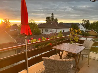 Sonnenuntergang auf dem Balkon