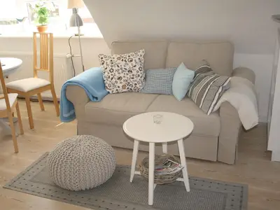 Sofa der Ferienwohnung Himmelreich in Norddorf auf Amrum