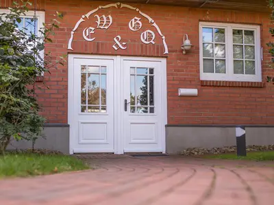 Eingang Haus Pesel in Norddorf auf Amrum