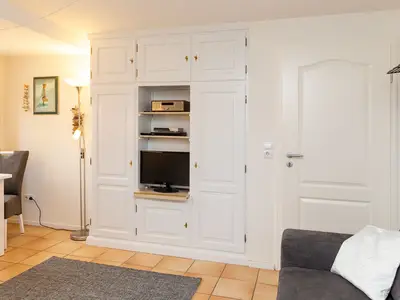 Wohnzimmer in der Ferienwohnung Kleine Perle auf Amrum
