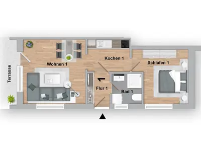 Ferienwohnung für 2 Personen (49 m²) in Norden 6/10