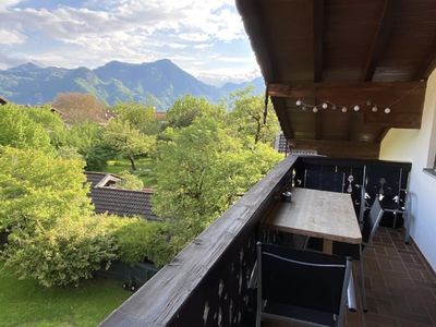 Blick vom Balkon in Richtung Wendelstein.