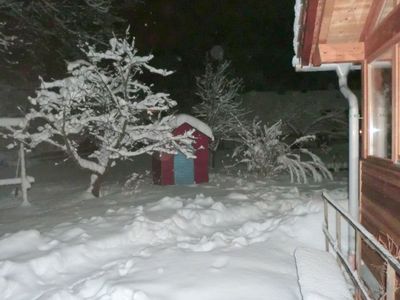 Gartenhäuschen Winter