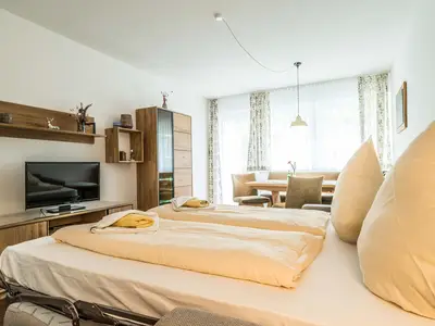 Wohnbereich mit ausziehbarer Schlafcouch für 2 Personen