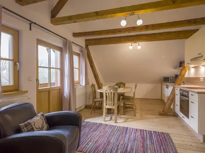 Die Küche mit Essbereich