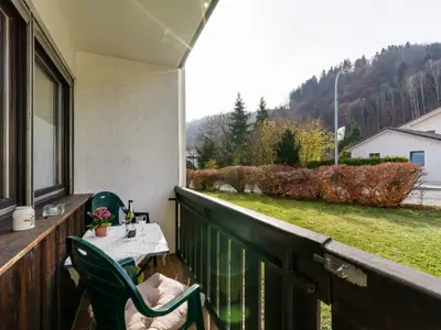 Der Balkon mit Zugang zum Garten Ferienwohnung Nr. D3