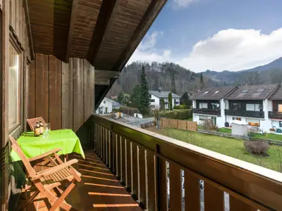 Überdachter Balkon in der Ferienwohnung Nr. D7