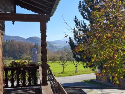 Blick vom sonnigen Balkon