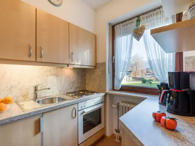 Die Küche in der Ferienwohnung Nr. E5