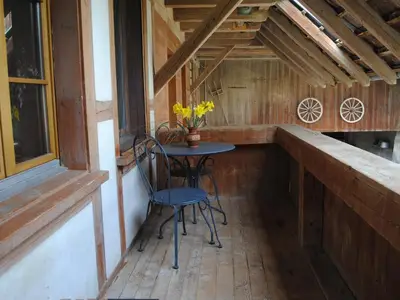 Sitzecke auf der Laube