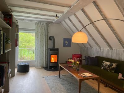Wohnzimmer mit Kaminofen Wohnzimmer mit Kaminofen