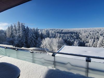 Der Balkon im Schnee