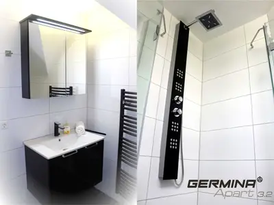 Design-Bad mit Regendusche