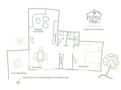 Ferienwohnung Grundriss Buind Hisle