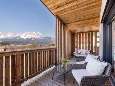 Balkon Ausblick auf den Wilden Kaiser