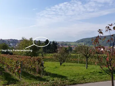Dorf mit Markierung