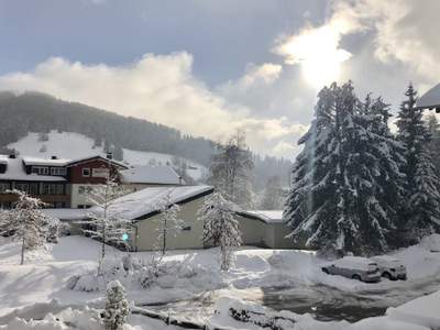 Blick vom Balkon Winterlandschaft