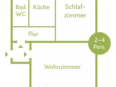 Grundriss Ferienwohnung 70qm