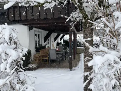 Terrasse im Schnee