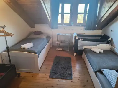 Ferienwohnung zum Forsthaus mit Sauna 180m2 + Garten